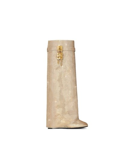 GIVENCHY Shark Lock boots satin covered with rhinestones
