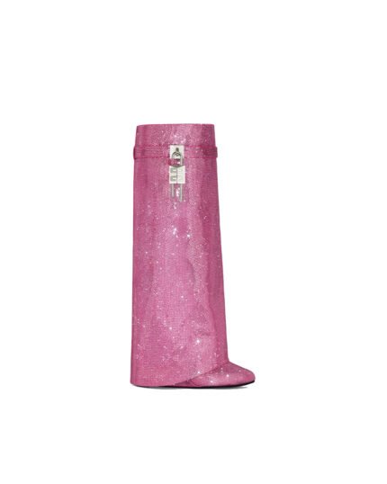 GIVENCHY Shark Lock boots satin covered with rhinestones