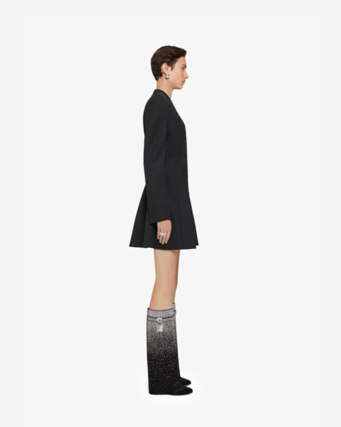 Givenchy Womens Shark Lock Rhinestone Satin Boots1