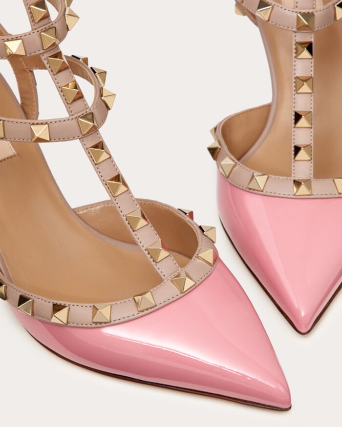 Valentino Garavani Pink Caged Rockstud Heels4